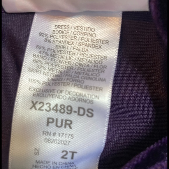 BONNIE JEAN PURPLE GOLD DRESS SZ 2T - Picture 6 of 9